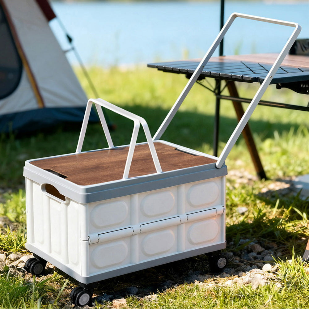 Gardeon Folding Outdoor Storage Box 54L Beige