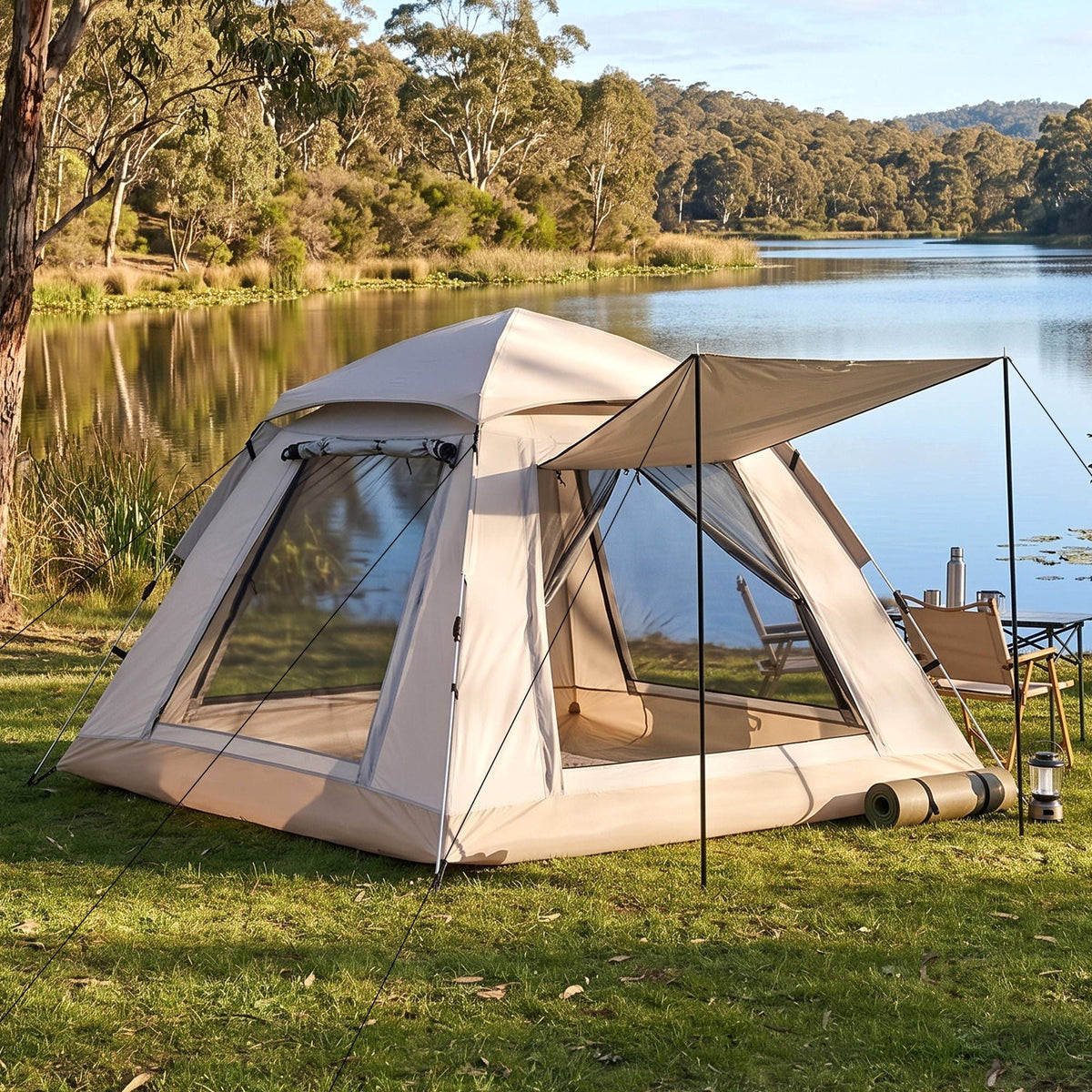 Weisshorn Family Camping Tent 210D Oxford Fabric 210cm Khaki