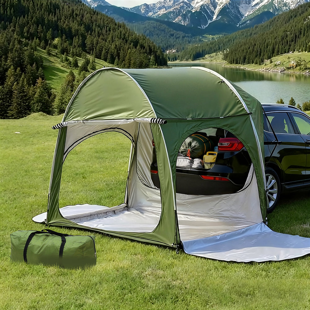 Weisshorn Car Camping Tent Rear Hatchback Canopy 3 Person Green