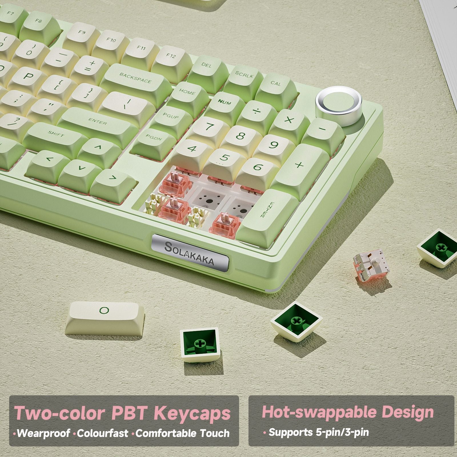 SOLAKAKA Ki99 Pro 99-Key Gasket Mechanical Keyboard Tri-Mode Hot-Swap Knob
