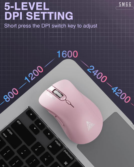 SOLAKAKA Silent Wireless Mouse Bluetooth 2.4GHz 4200 DPI 7 Buttons