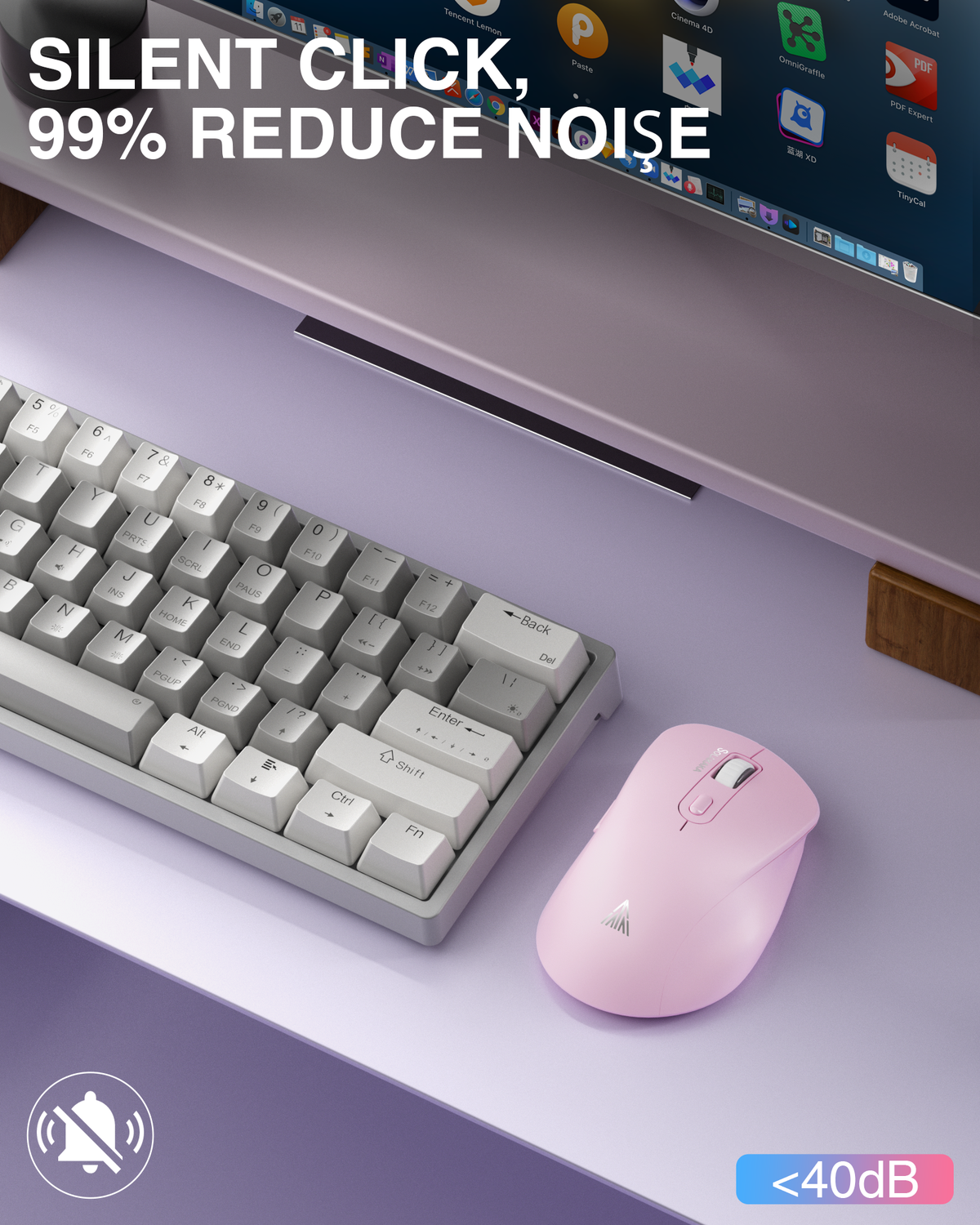 SOLAKAKA Silent Wireless Mouse Bluetooth 2.4GHz 4200 DPI 7 Buttons