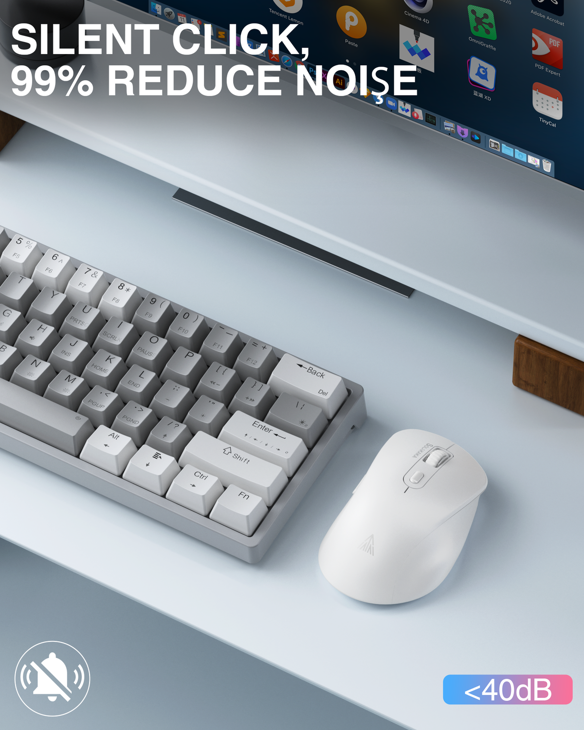 SOLAKAKA Silent Wireless Mouse Bluetooth 2.4GHz 4200 DPI 7 Buttons