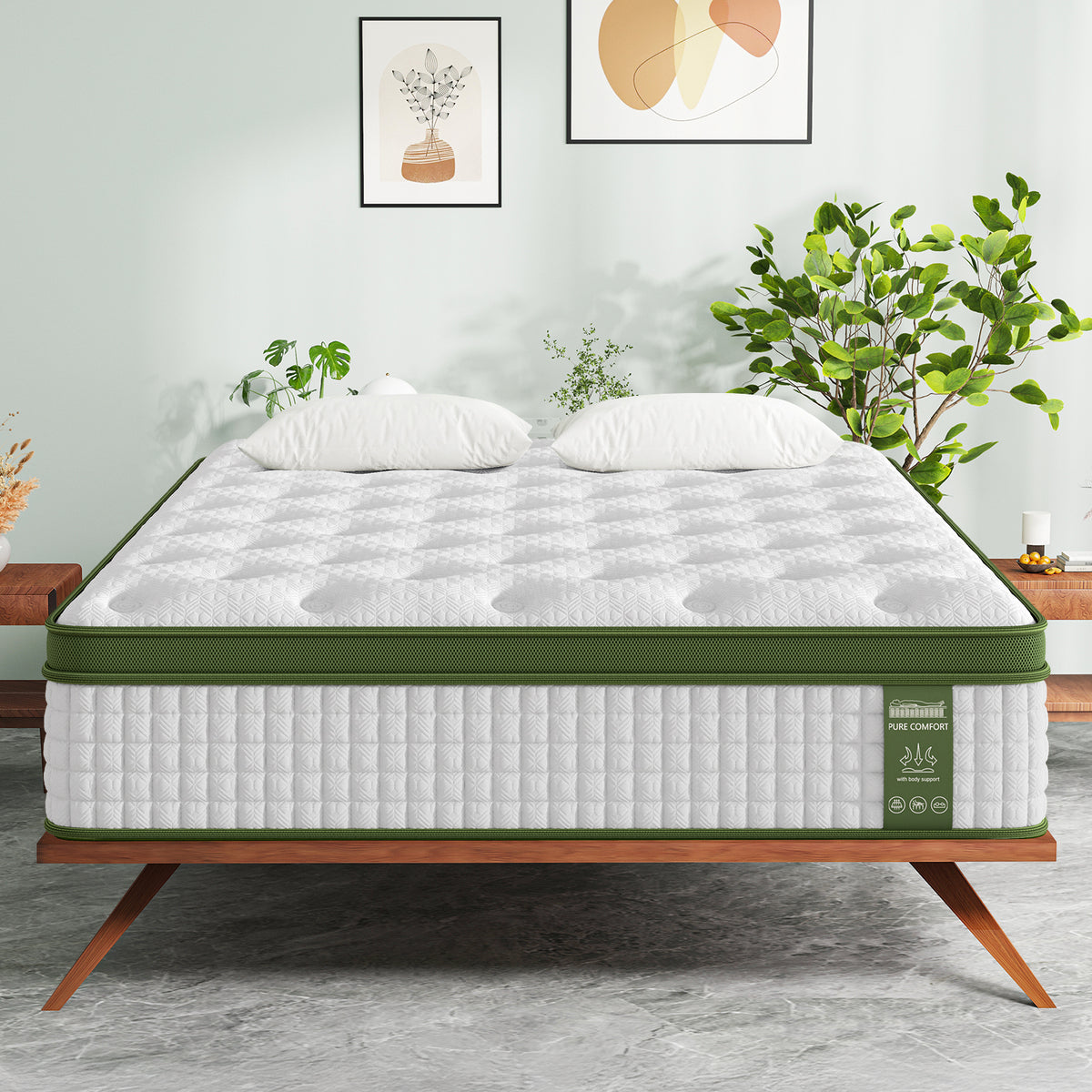 BedStory King 34cm Latex Hybrid Mattress Medium Firm