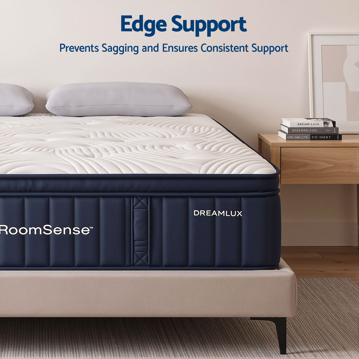 RoomSense Queen 34cm Gel Cooling Tencel Mattress Bundle with 2 Pillows