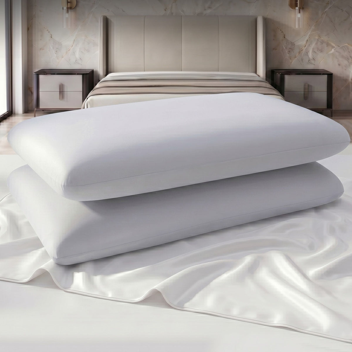 RoomSense Cooling Memory Foam Pillow Queen Set of 2