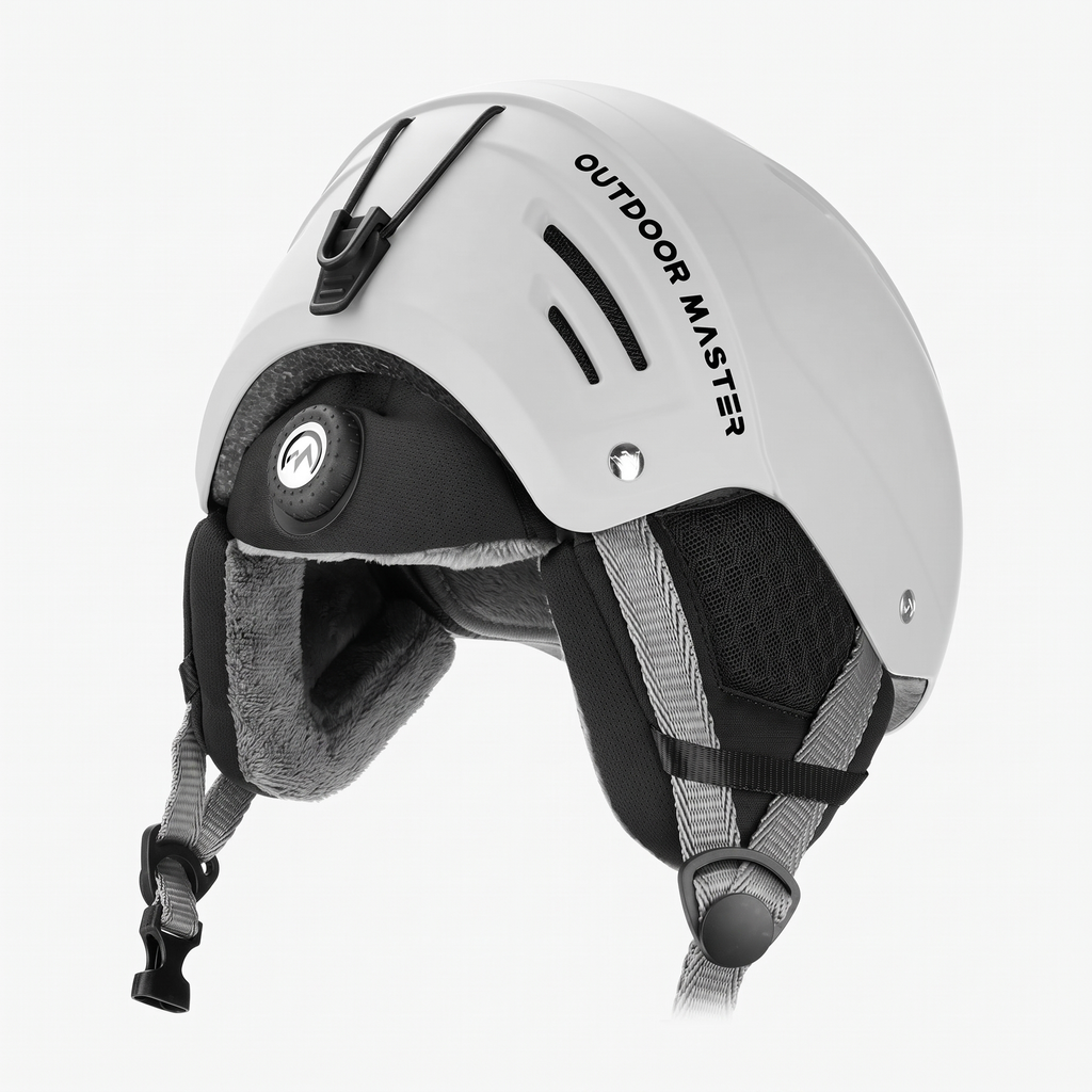 OutdoorMaster Kelvin II Ski Helmet - Snow Sport Helmet Snowboard Helmet for Men Women & Youth White L