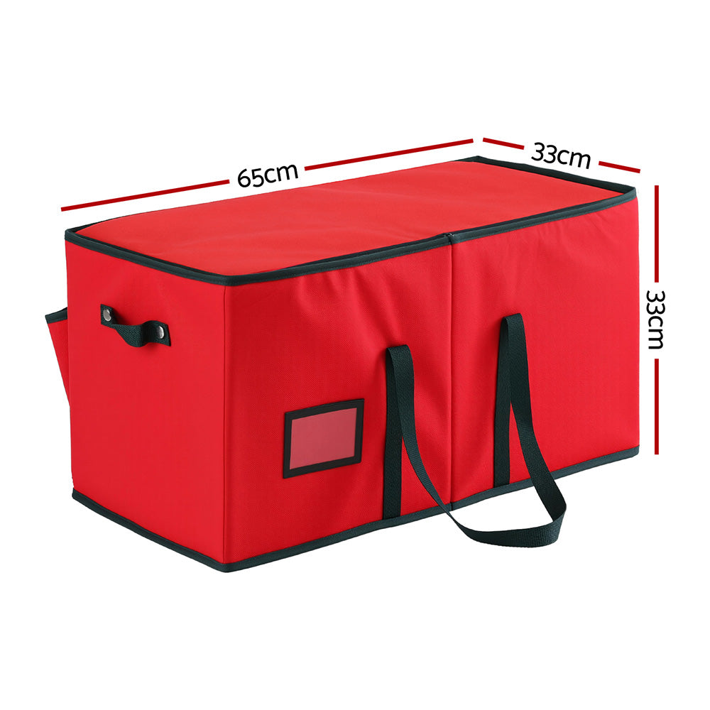 Jingle Jollys 128-Slot Christmas Baubles Storage Box Red