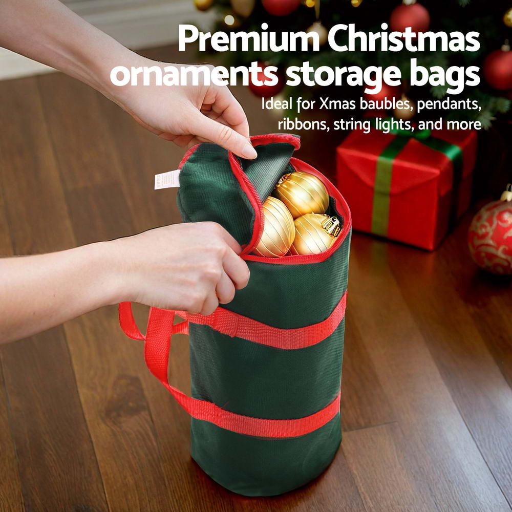 Jingle Jollys Christmas Baubles Storage Bag Green