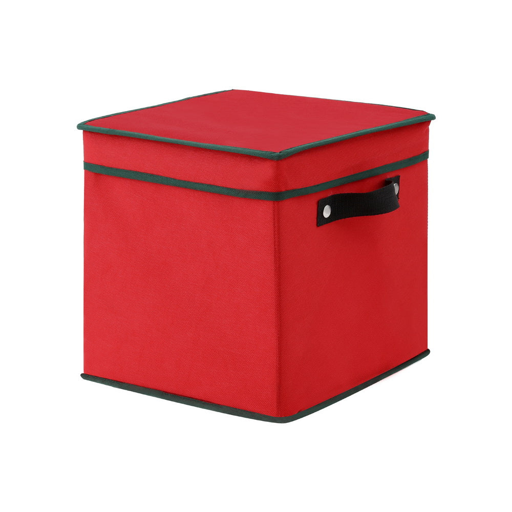 Jingle Jollys 64-Divider Christmas Baubles Storage Box Red