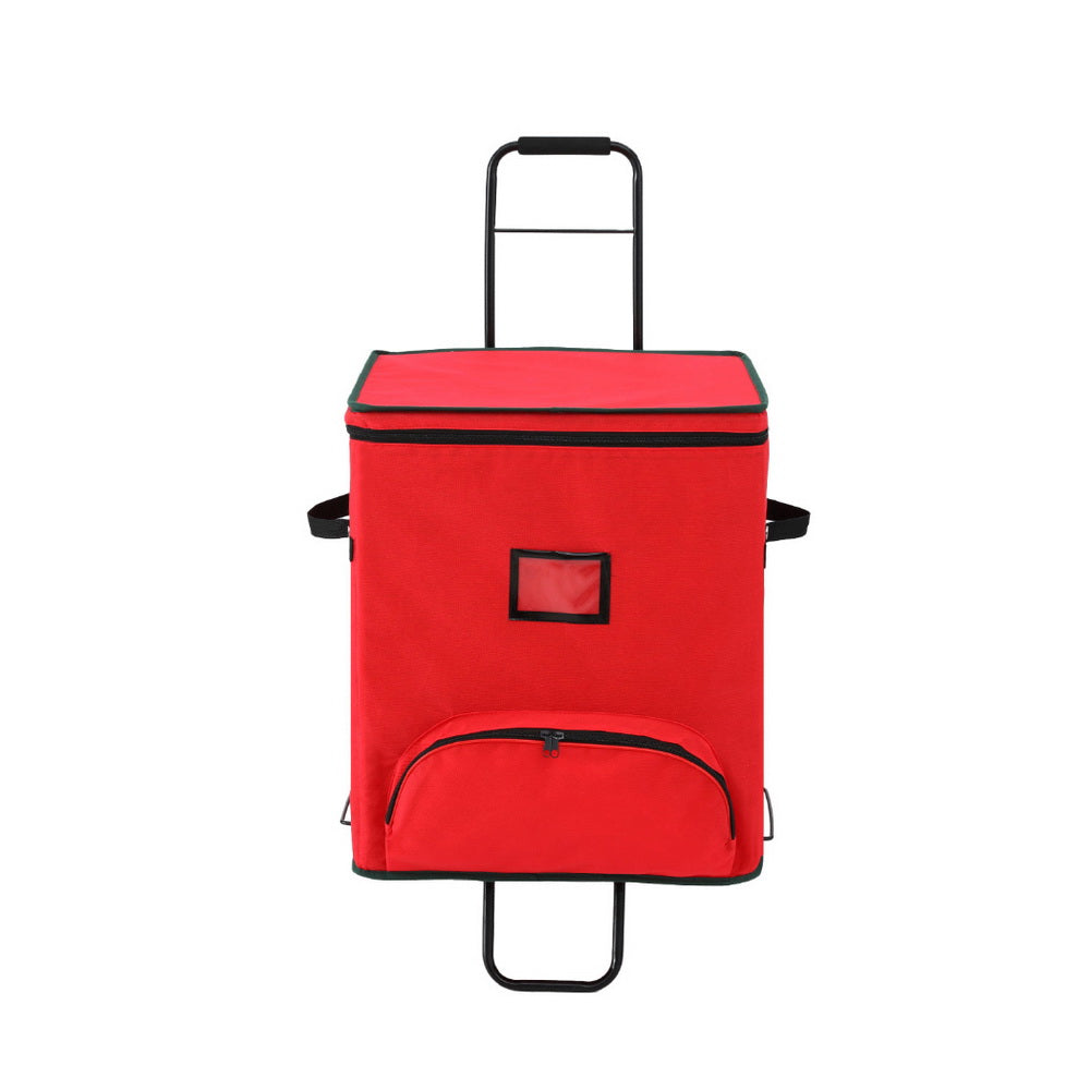 Jingle Jollys Ornament Storage Cart 125 Dividers Red/Black