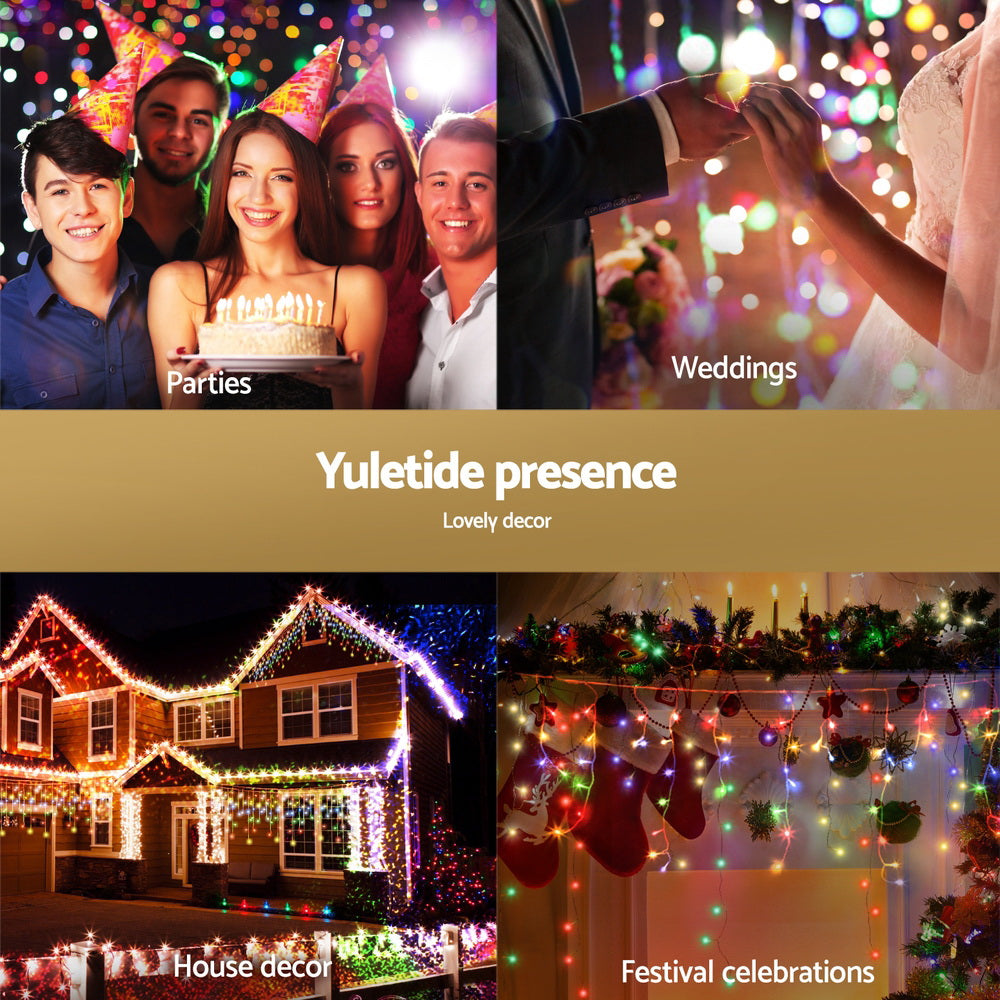 Jingle Jollys 32M Icicle Lights 960 LED Multi-coloured Christmas Outdoor