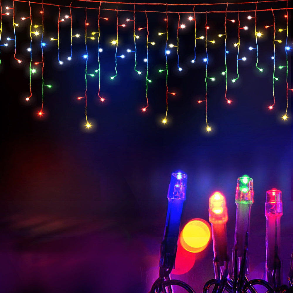 Jingle Jollys 32M Icicle Lights 960 LED Multi-coloured Christmas Outdoor