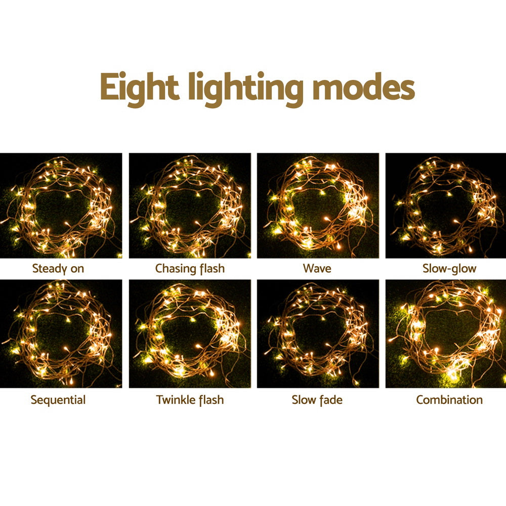 Jingle Jollys 32M Icicle Christmas Lights 960 LED Warm White Solar Outdoor
