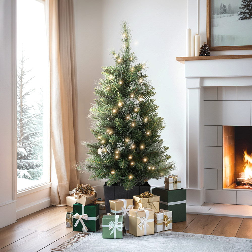 Jingle Jollys 90cm Potted Christmas Tree LED Lights