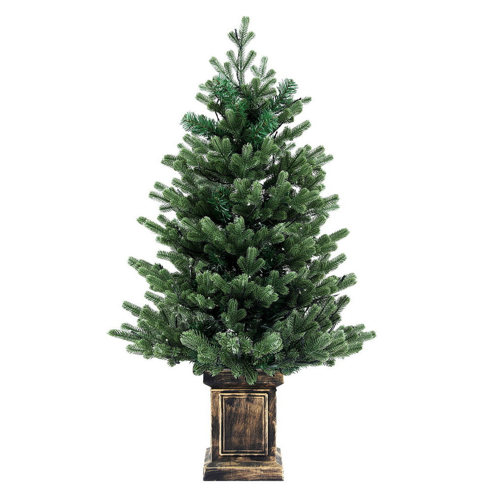 Jingle Jollys 1.2M Potted Christmas Tree with LED Lights, 8 Modes