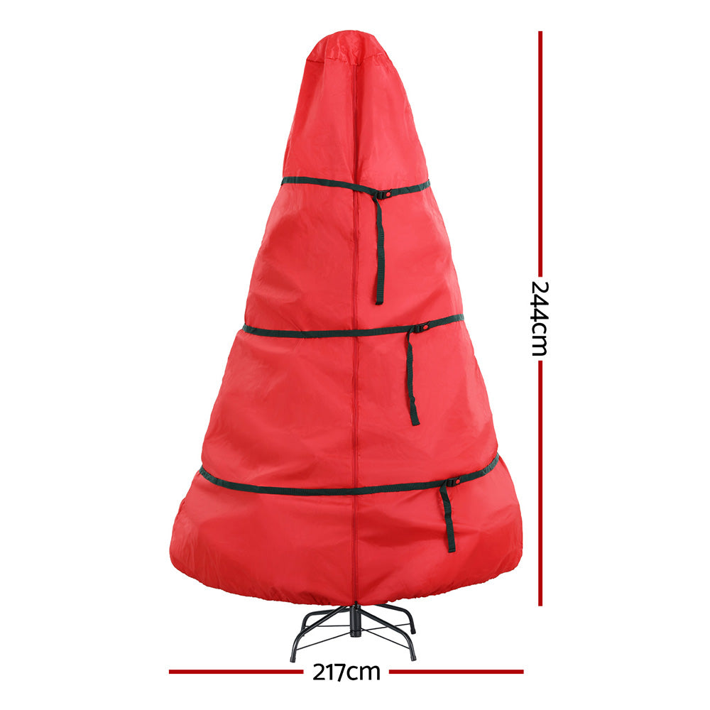 Jingle Jollys Christmas Tree Storage Bag 8ft Zipper Red