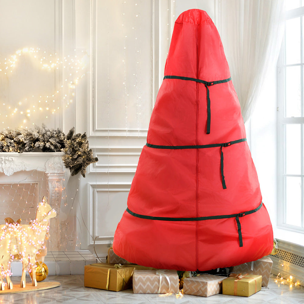 Jingle Jollys Christmas Tree Storage Bag 8ft Zipper Red