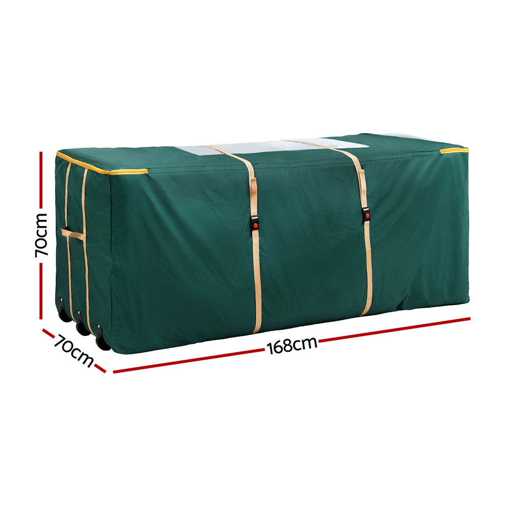Jingle Jollys 10ft Christmas Tree Storage Bag Wheels Handles Green