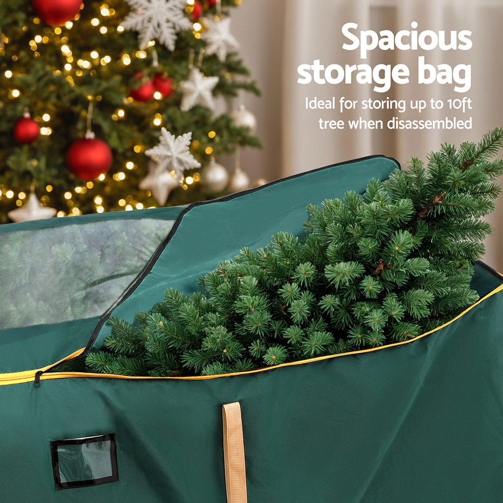 Jingle Jollys 10ft Christmas Tree Storage Bag Wheels Handles Green