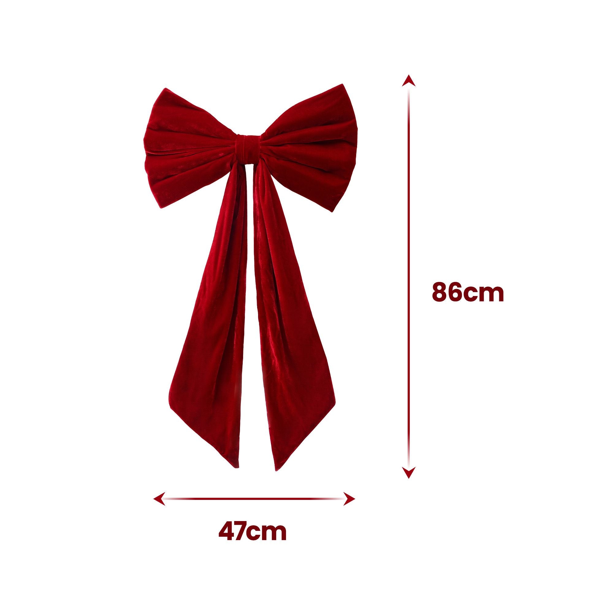 Jingle Jollys Red Velvet Christmas Bows Tree Decorations Xmas Ornaments