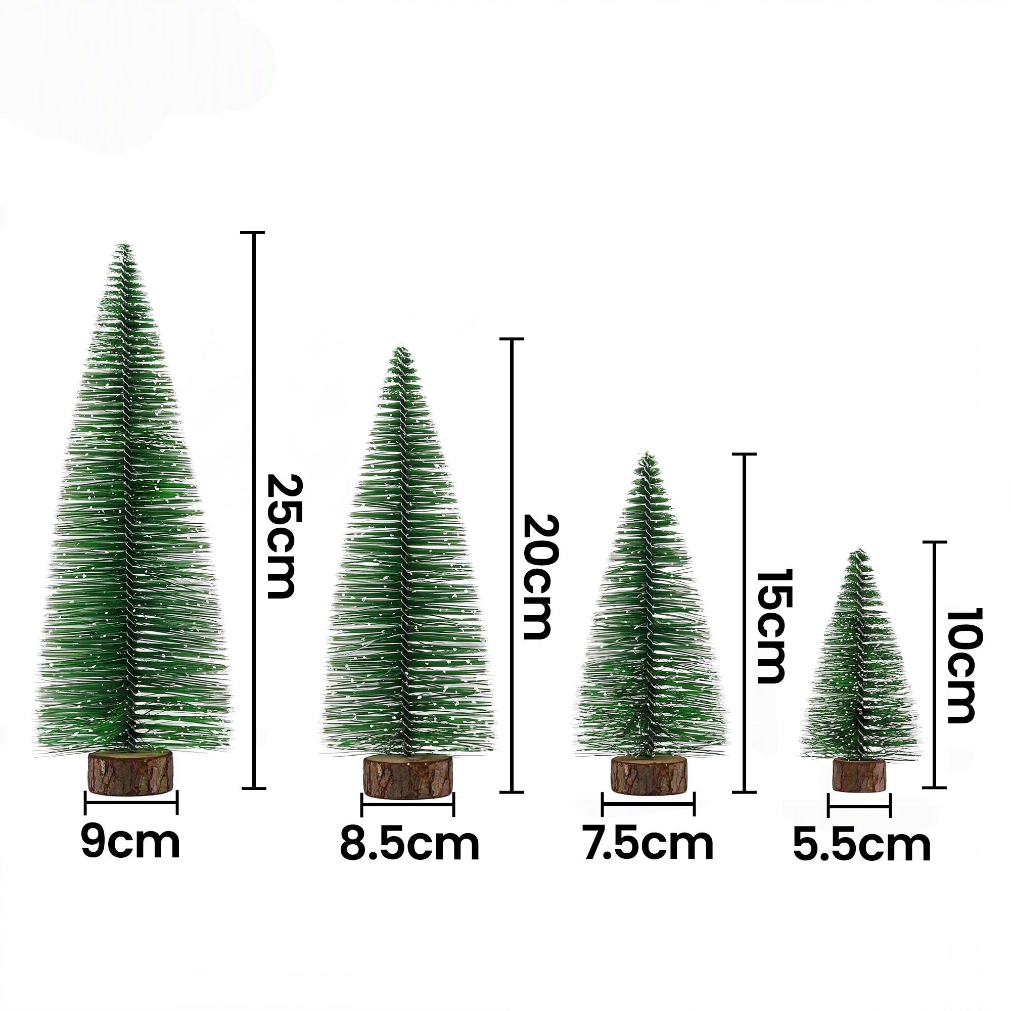 Jingle Jollys Christmas Table Decoration 4Pcs Mini Tree Set Frosted Party Decor