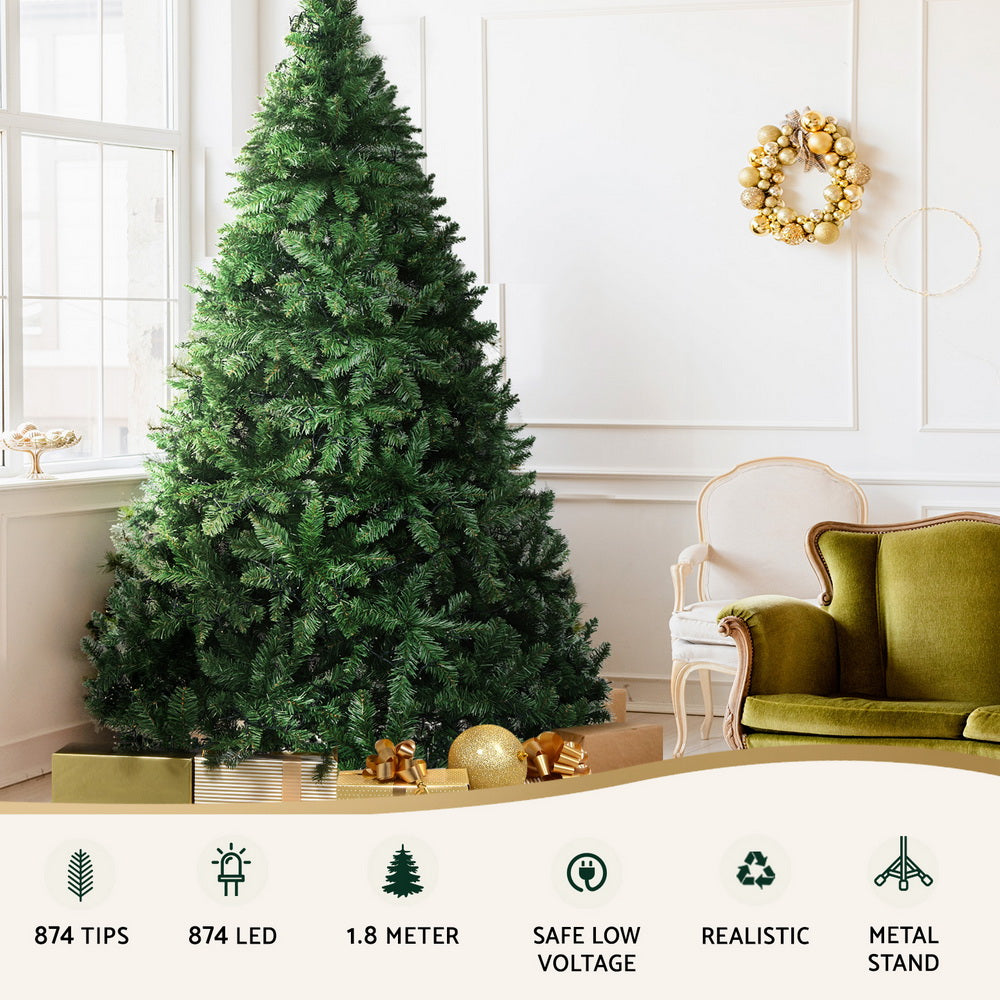 Jingle Jollys 1.8m LED Christmas Tree 874 Tips