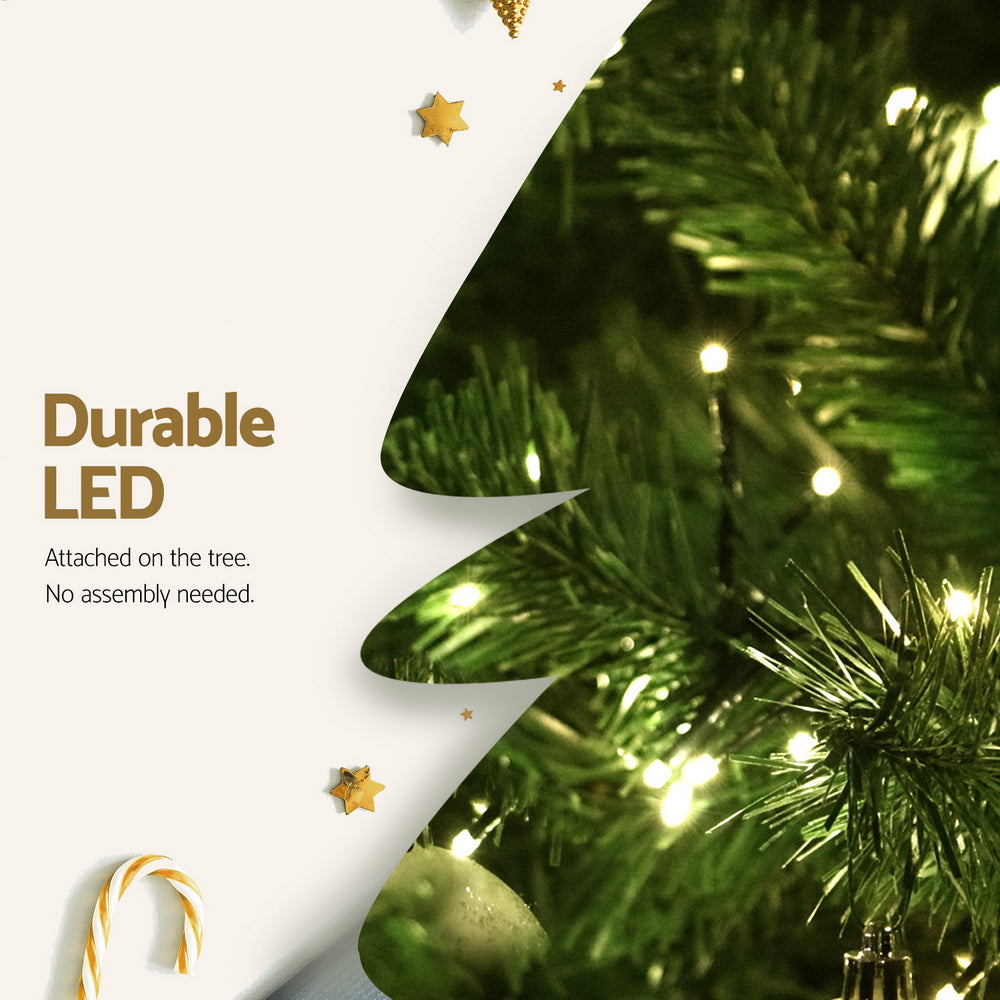 Jingle Jollys 2.1m Pre-lit Christmas Tree 1134 LED Warm White