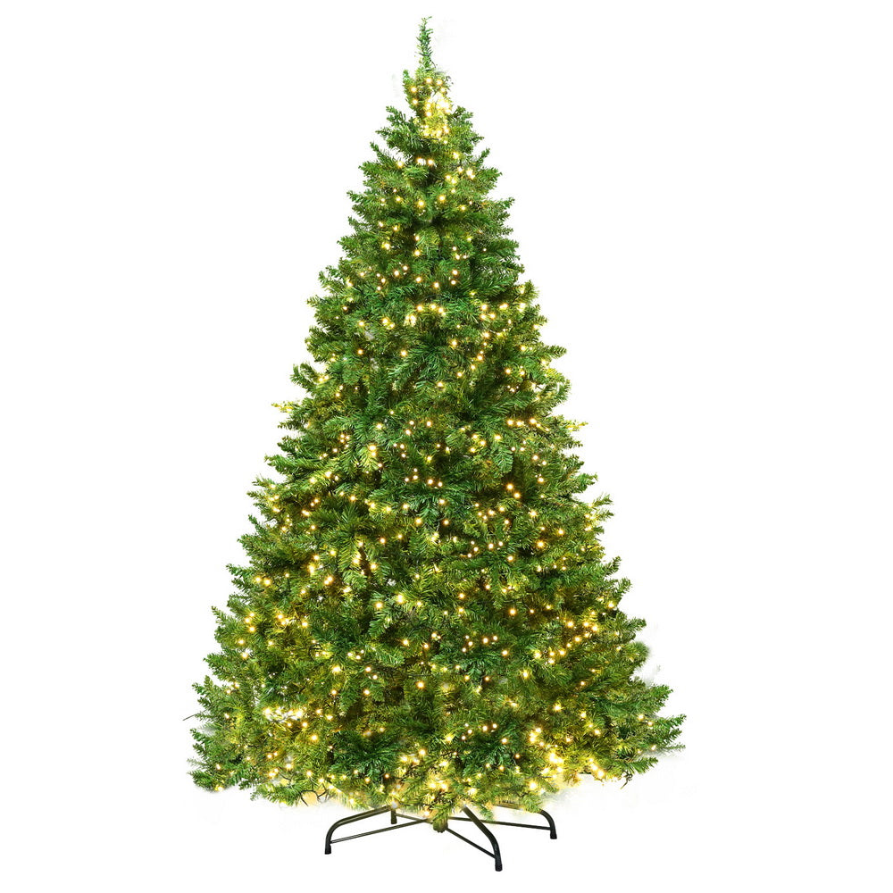 Jingle Jollys 2.4m Pre-lit Christmas Tree 1488 LEDs Green