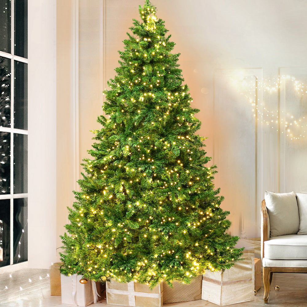 Jingle Jollys 2.4m Pre-lit Christmas Tree 1488 LEDs Green