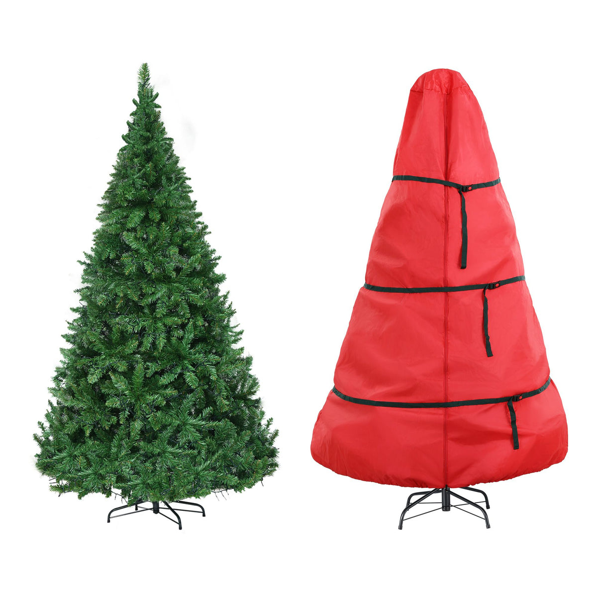 Jingle Jollys 2.4m Pre-Lit Christmas Tree 1488 LED Green
