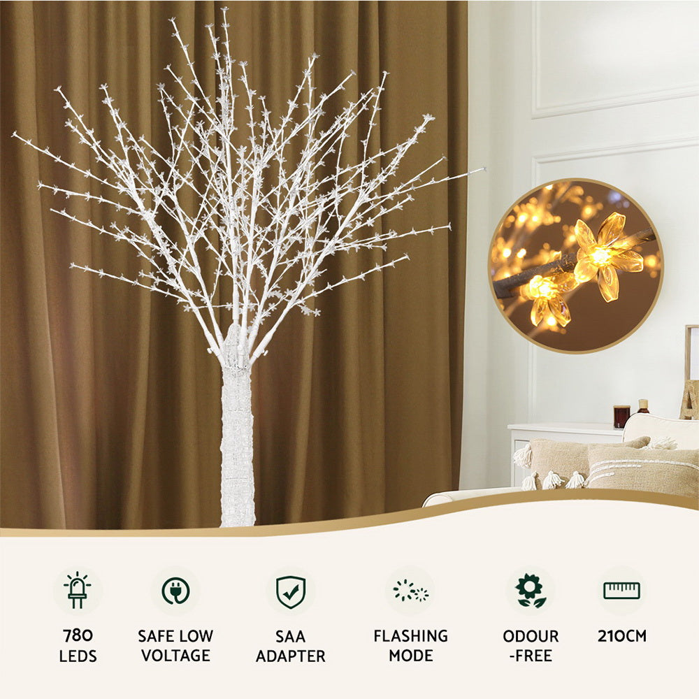 Jingle Jollys 2.1m LED Christmas Tree Cherry Blossom Design