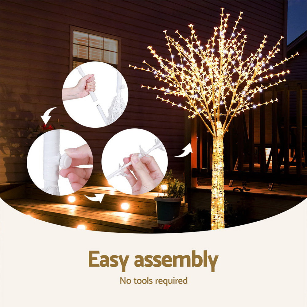 Jingle Jollys 2.1m LED Christmas Tree Cherry Blossom Design