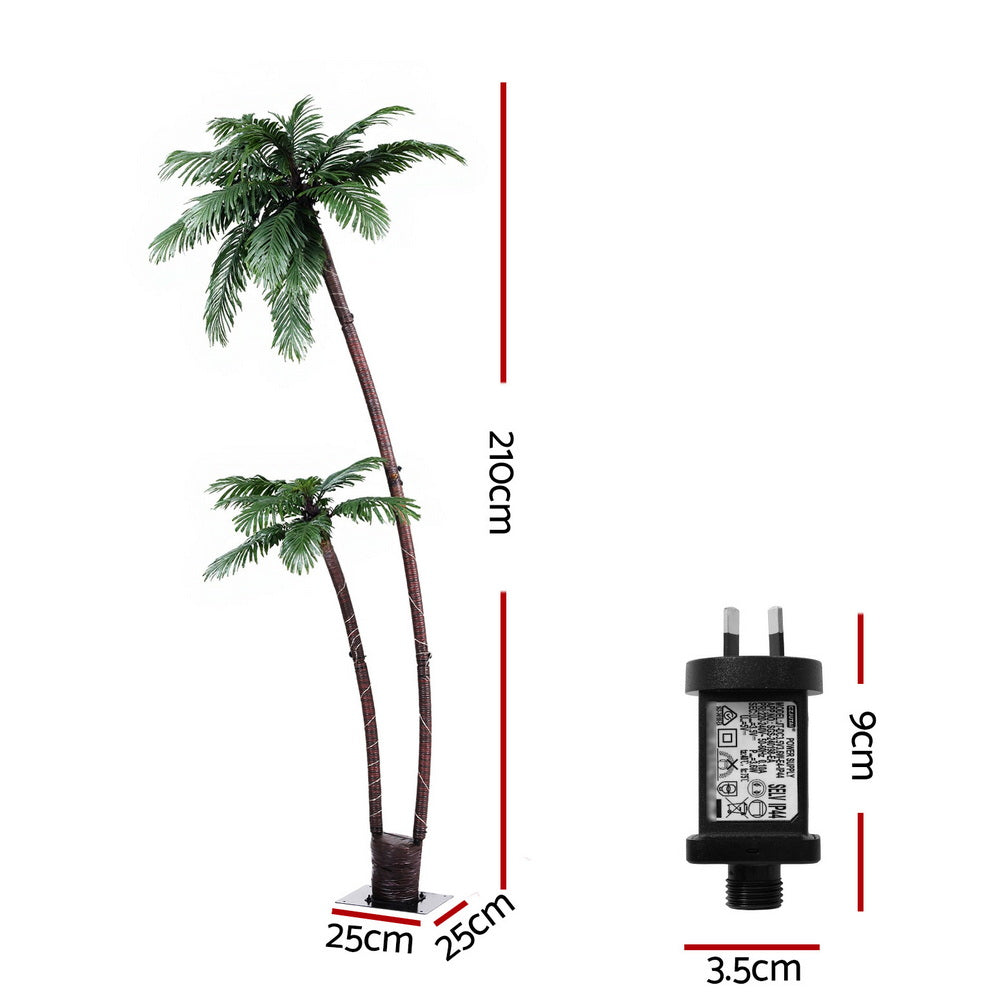 Jingle Jollys 2.1m LED Christmas Palm Tree Decorations