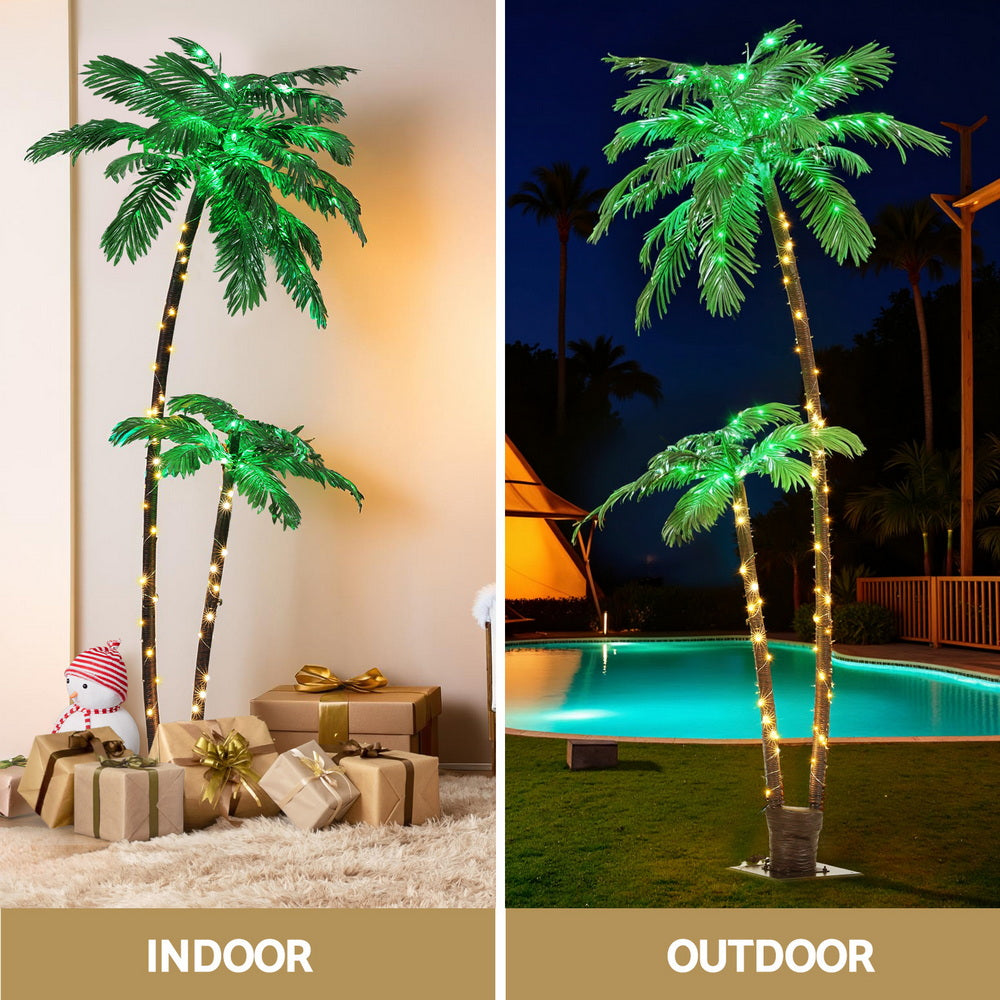 Jingle Jollys 2.1m LED Christmas Palm Tree Decorations