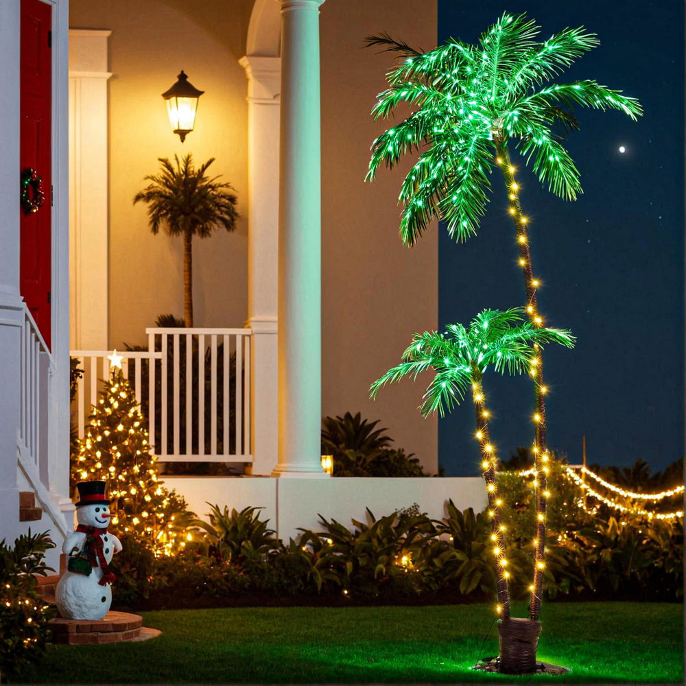 Jingle Jollys 2.1m LED Christmas Palm Tree Decorations