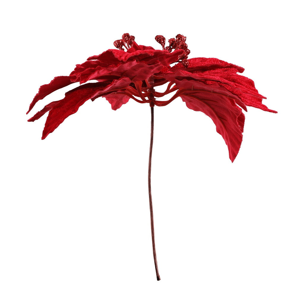 Jingle Jollys 14-Piece Christmas Poinsettia Flowers Set Red Ornaments