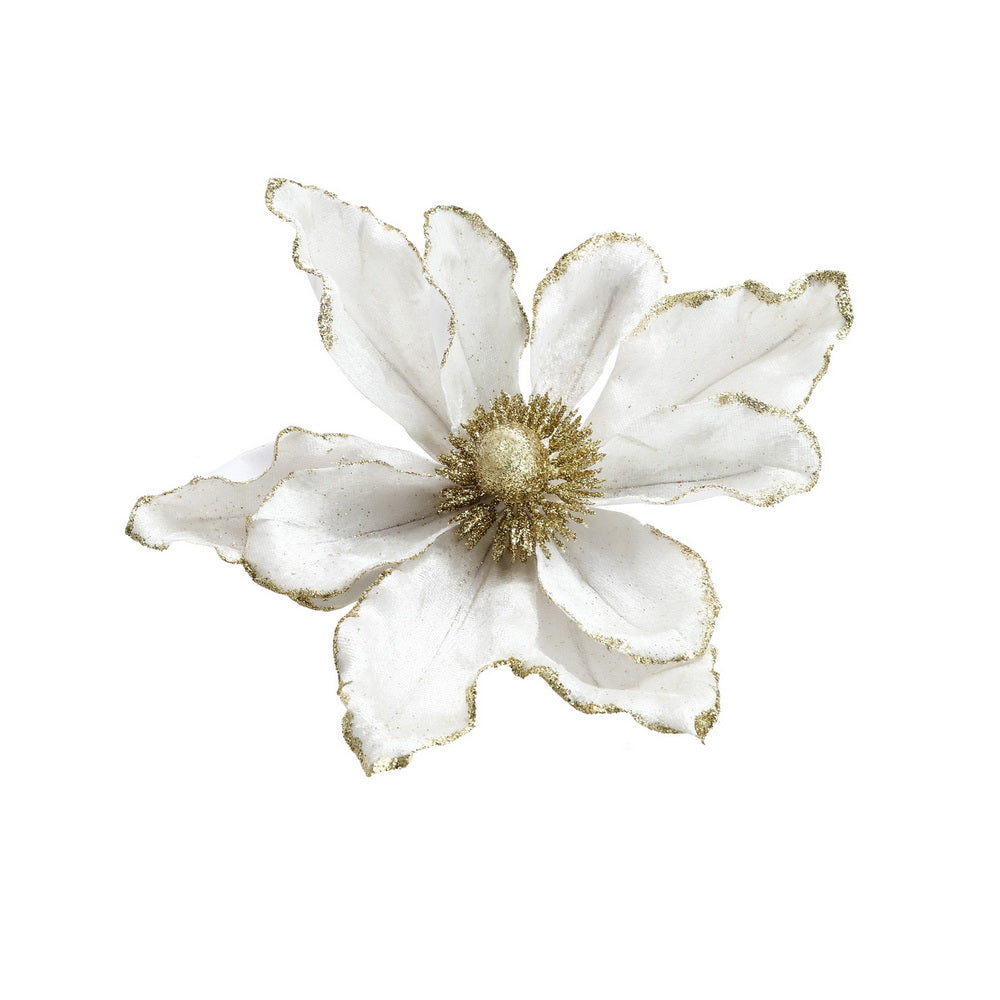 Jingle Jollys 14 Piece Christmas Poinsettia Flower Set White