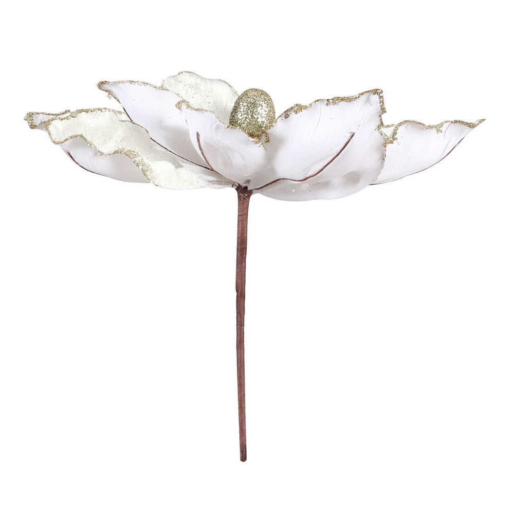 Jingle Jollys 14-Piece Christmas Magnolia Flower Set White