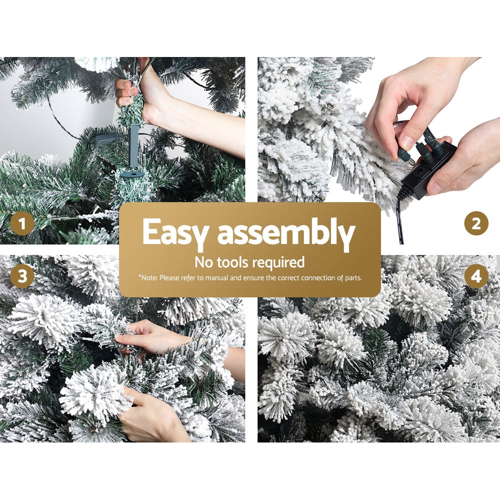 Jingle Jollys 1.8M Christmas Tree 350 LED Snowy Tips