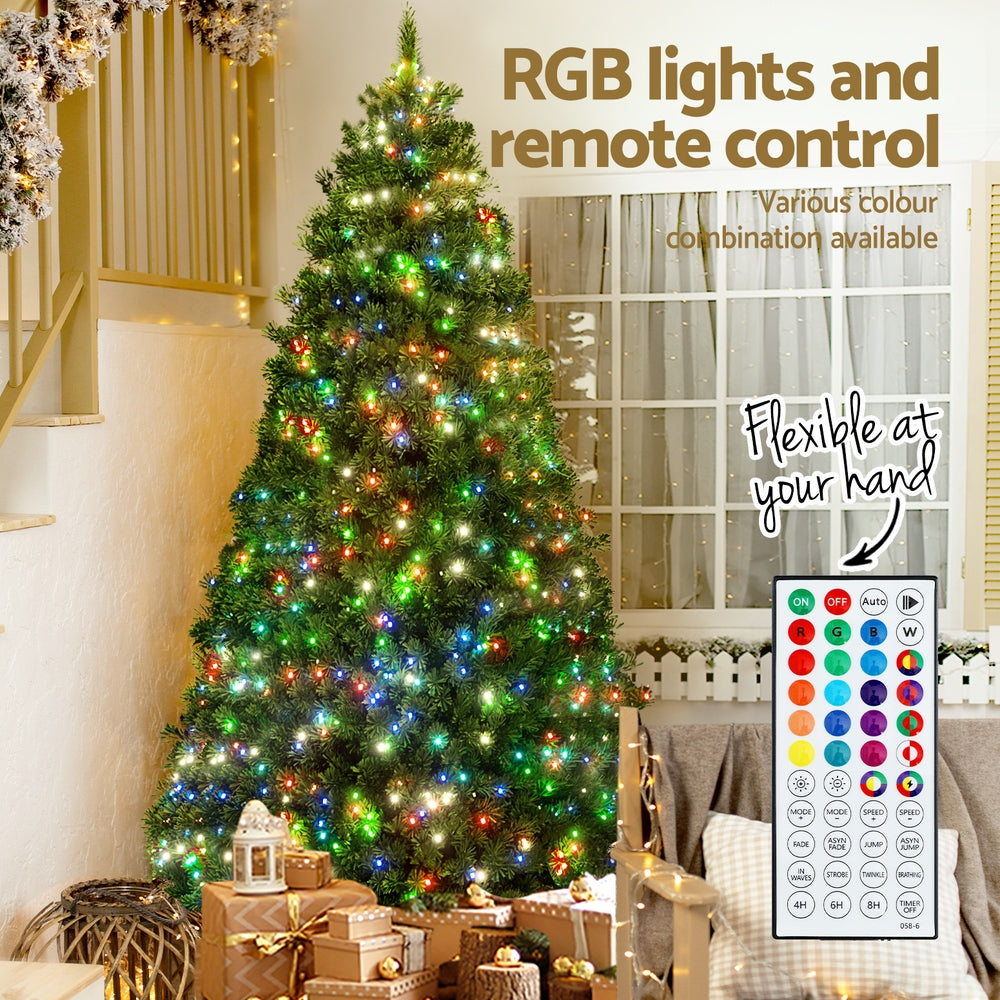 Jingle Jollys 1.8m Christmas Tree RGB LED Remote Green