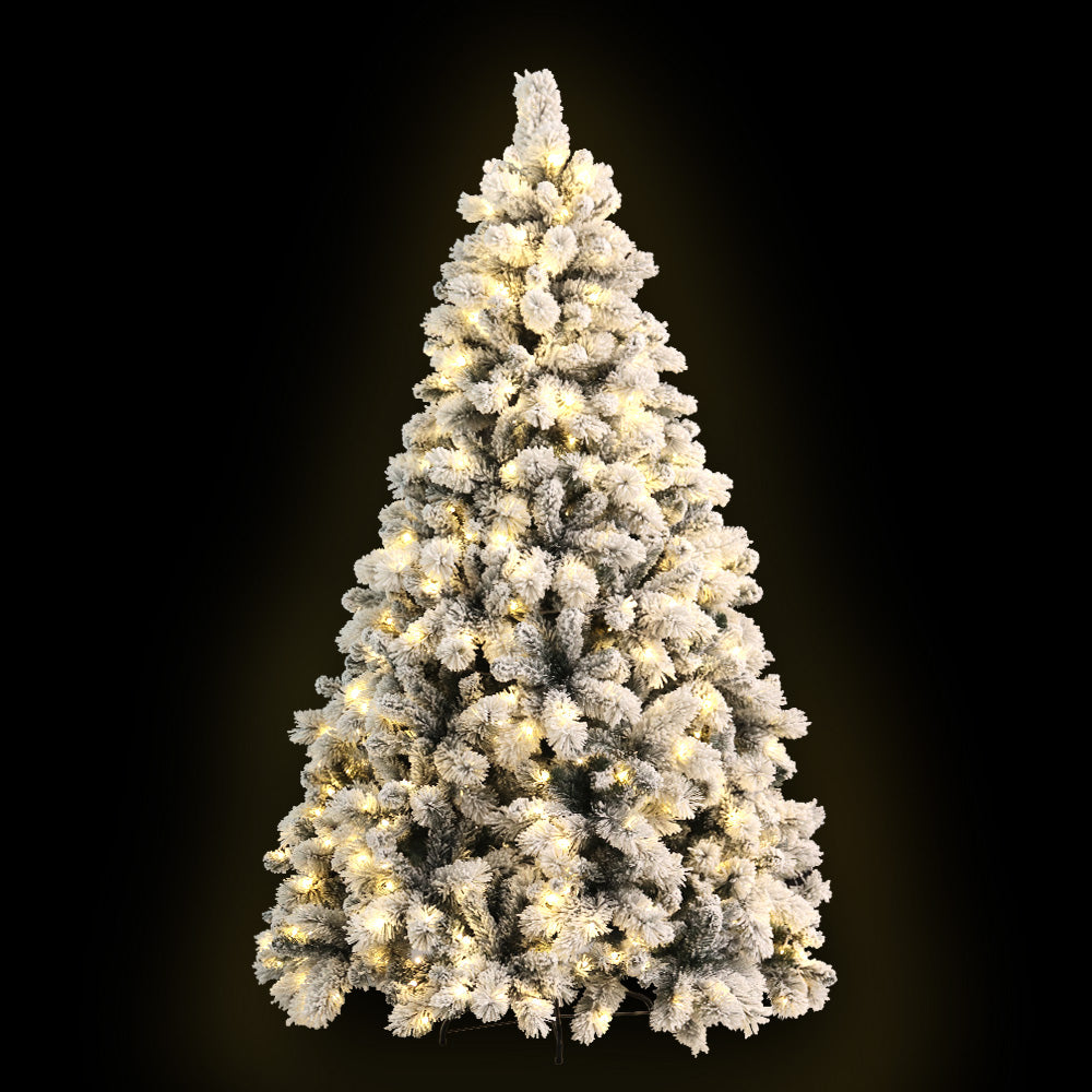 Jingle Jollys 2.1M Christmas Tree 500 LED Lights Snowy Tips