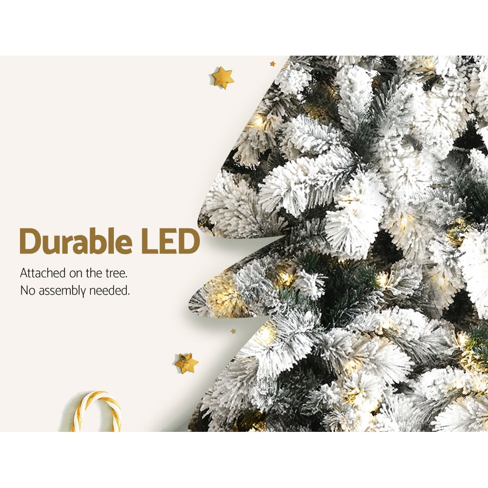 Jingle Jollys 2.1M Christmas Tree 500 LED Lights Snowy Tips