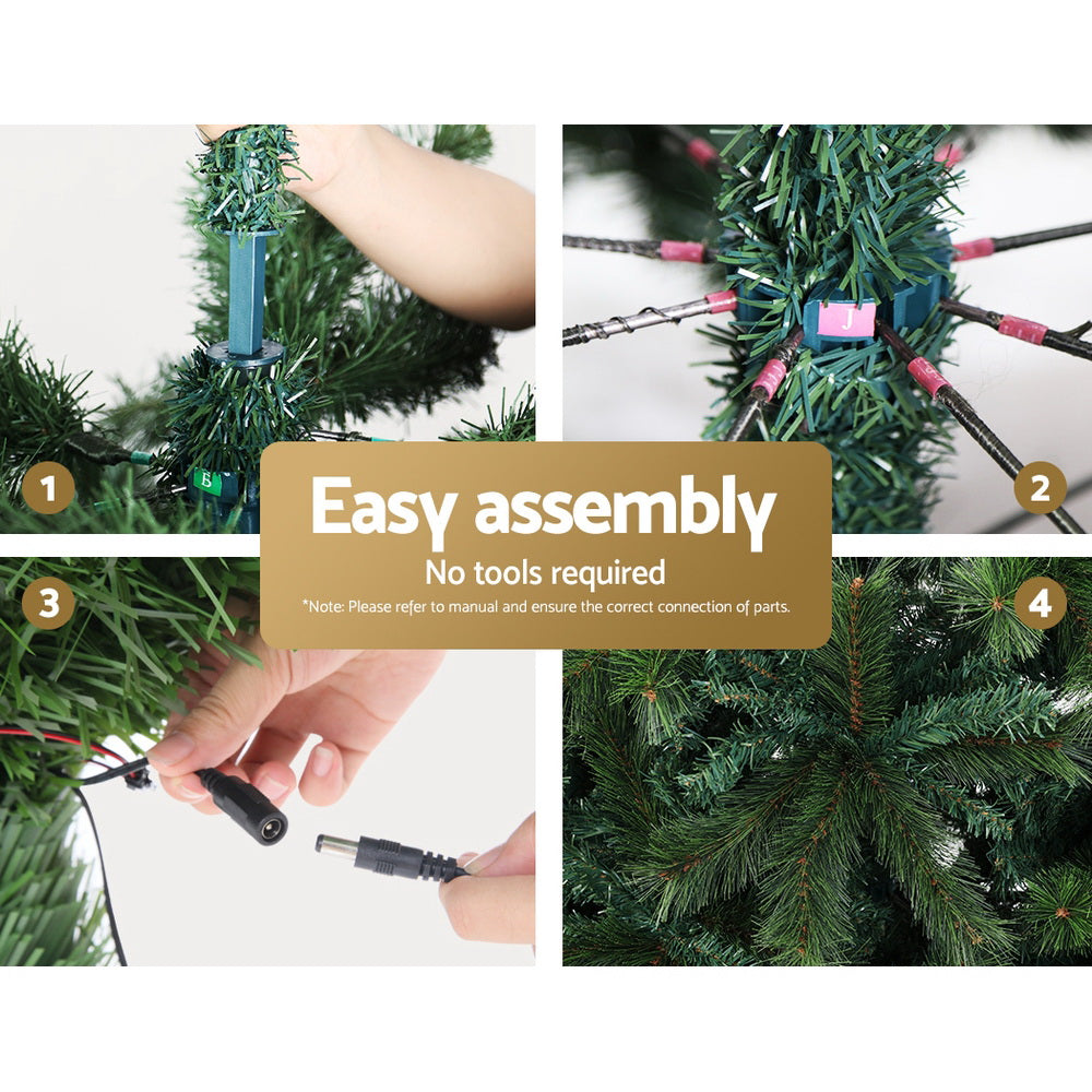 Jingle Jollys 2.1m Christmas Tree 2800 LED Lights 8 Modes