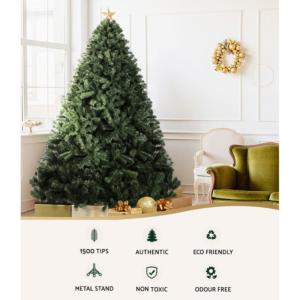 Jingle Jollys 2.4M Christmas Tree Green 1500 Tips