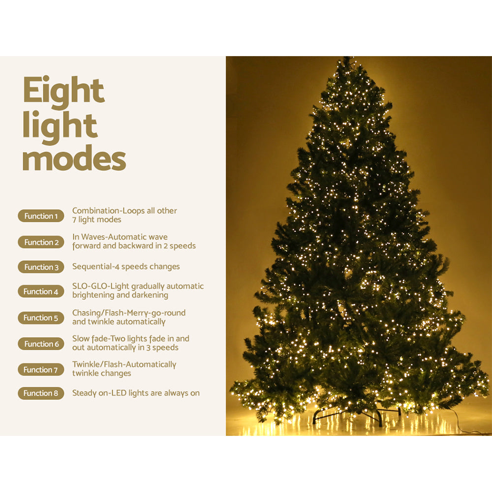 Jingle Jollys 2.4M LED Christmas Tree 8 Light Modes