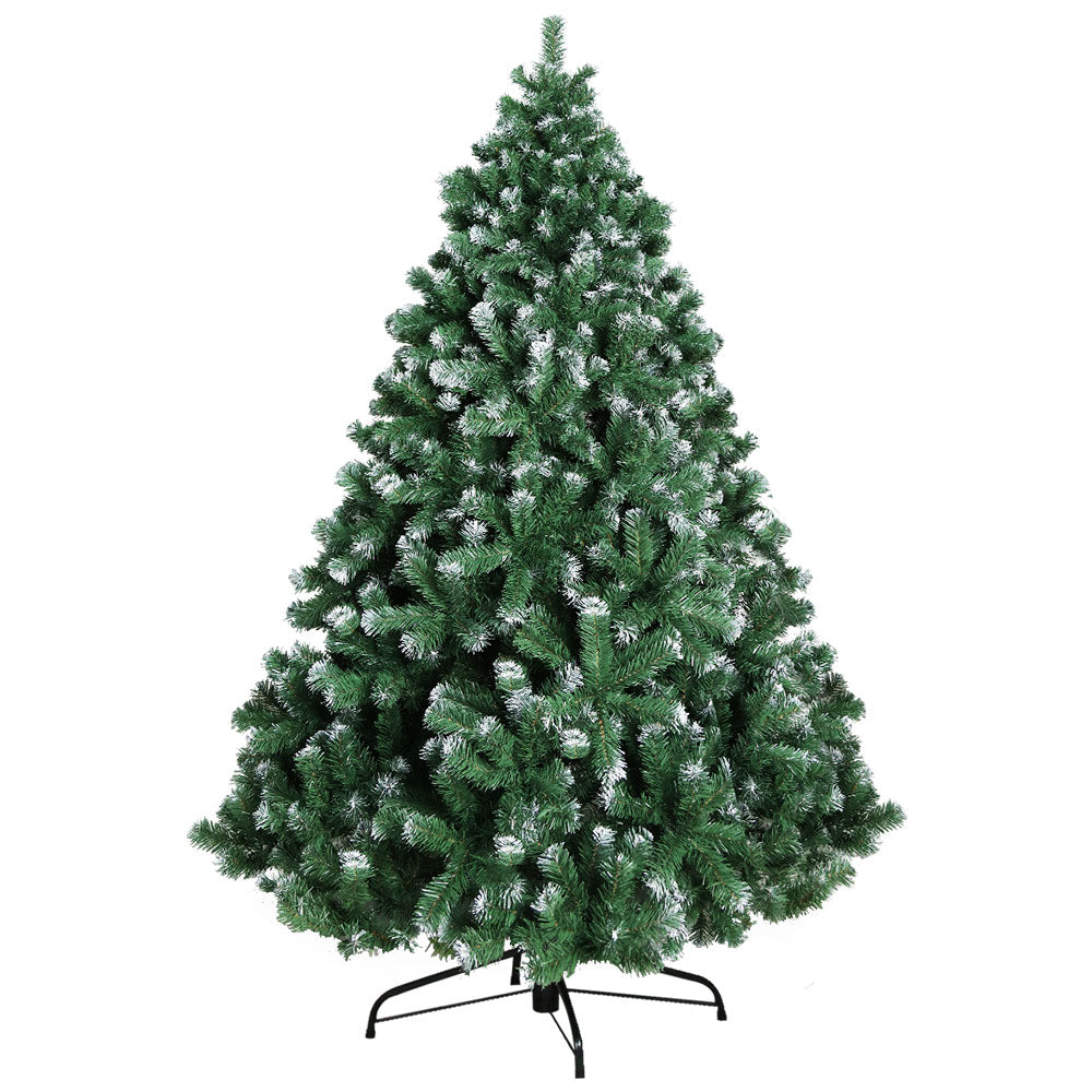 Jingle Jollys 2.4M Snow Frosted Christmas Tree 1500 Tips