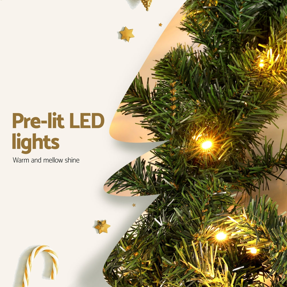 Jingle Jollys 10m Christmas Garland LED Lights 700 Tips Green