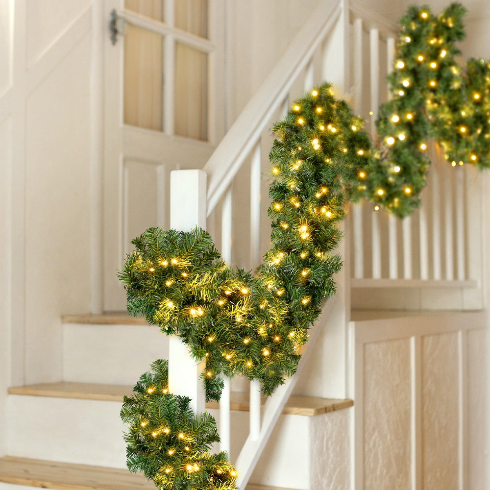 Jingle Jollys 10m Christmas Garland LED Lights 700 Tips Green