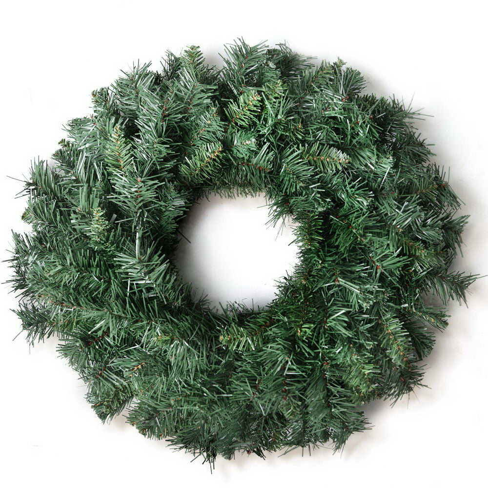 Jingle Jollys 60cm Christmas Wreath Green Indoor Outdoor Decor